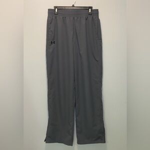 Under Armour Loose men's track lined pants gray ankle zip size LG/G